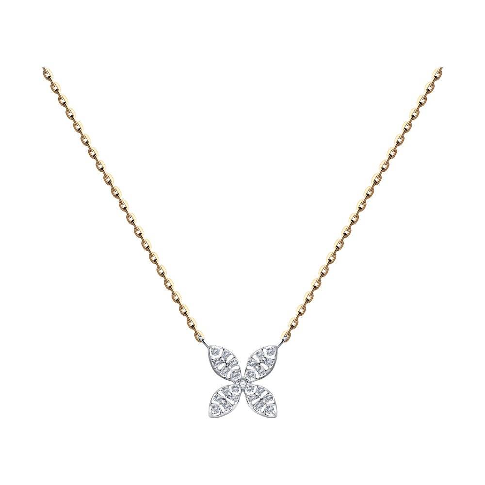 Колье из красного золота с бриллиантами (048684)