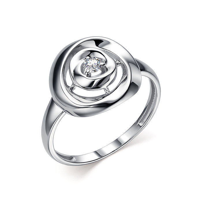 Кольцо из белого золота с бриллиантом (055793)