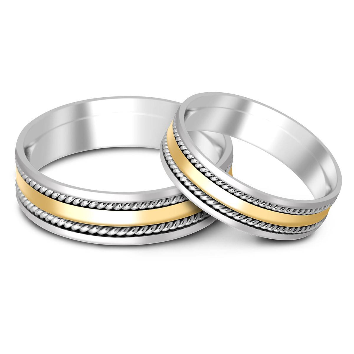 Обручальное  кольцо из комбинированного золота (000268)