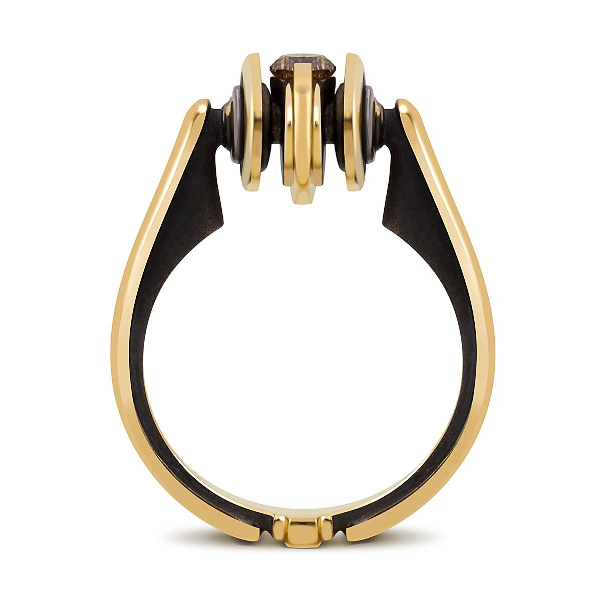 Кольцо из жёлтого золота с бриллиантами (048075)