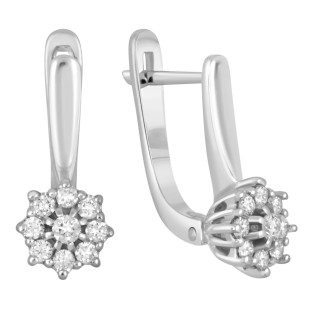 Серьги из белого золота с бриллиантами (039693)