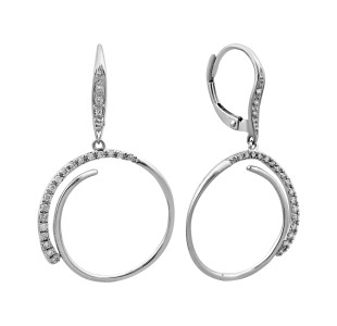 Серьги из белого золота с бриллиантами (025954)