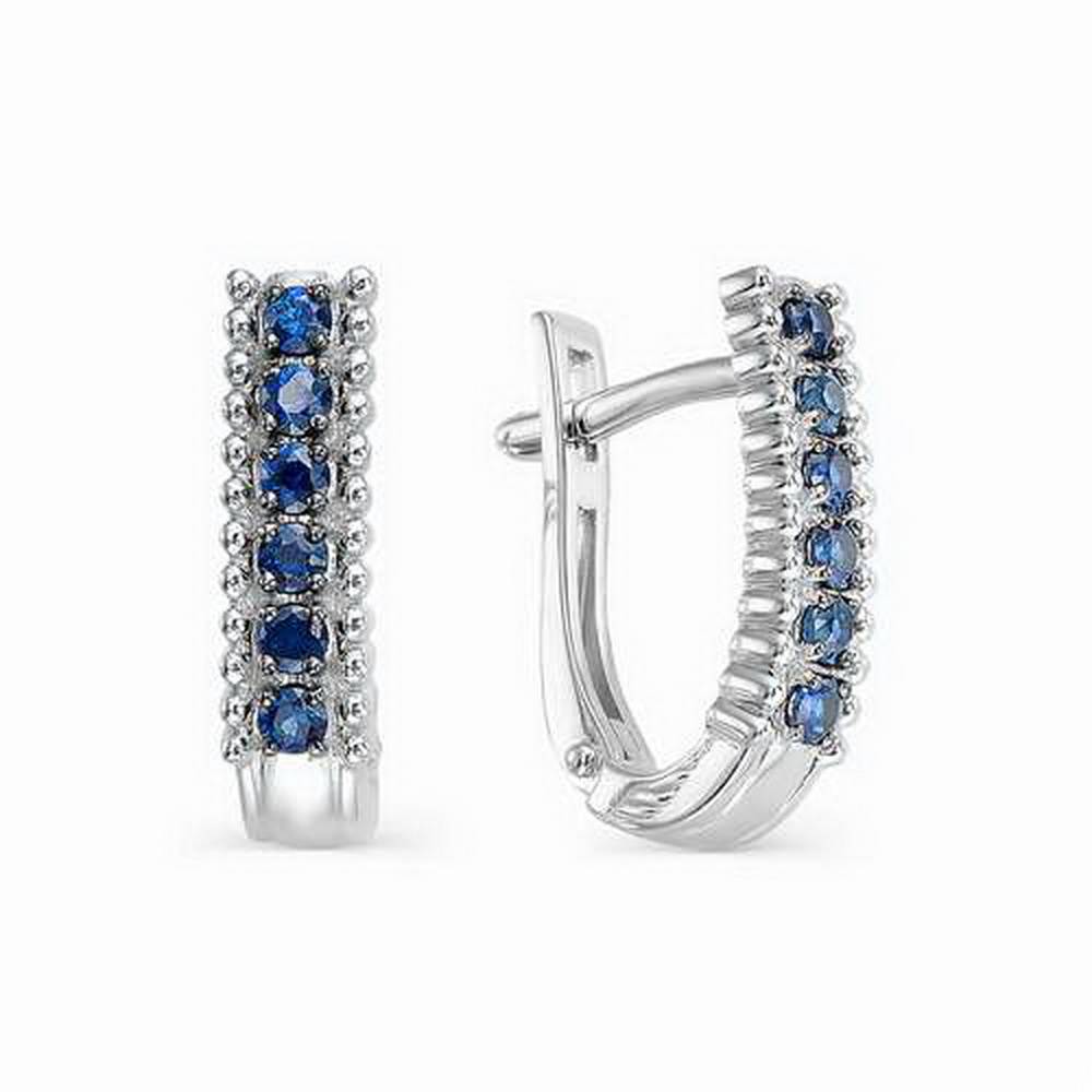 Серьги из белого золота с сапфирами (032940)