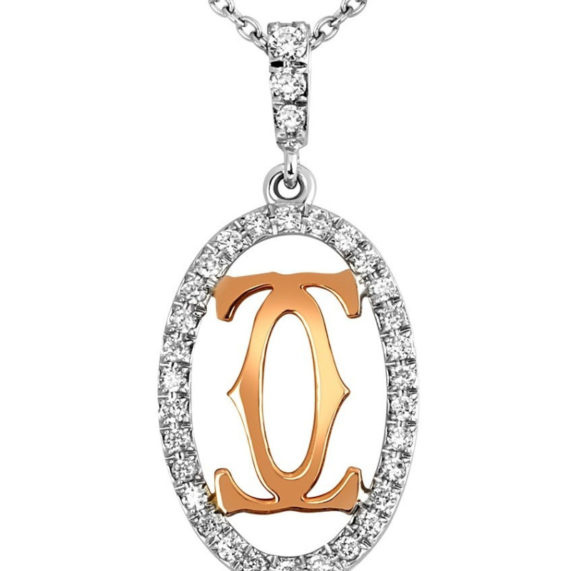 Колье из белого и желтого золота с бриллиантами (014182)