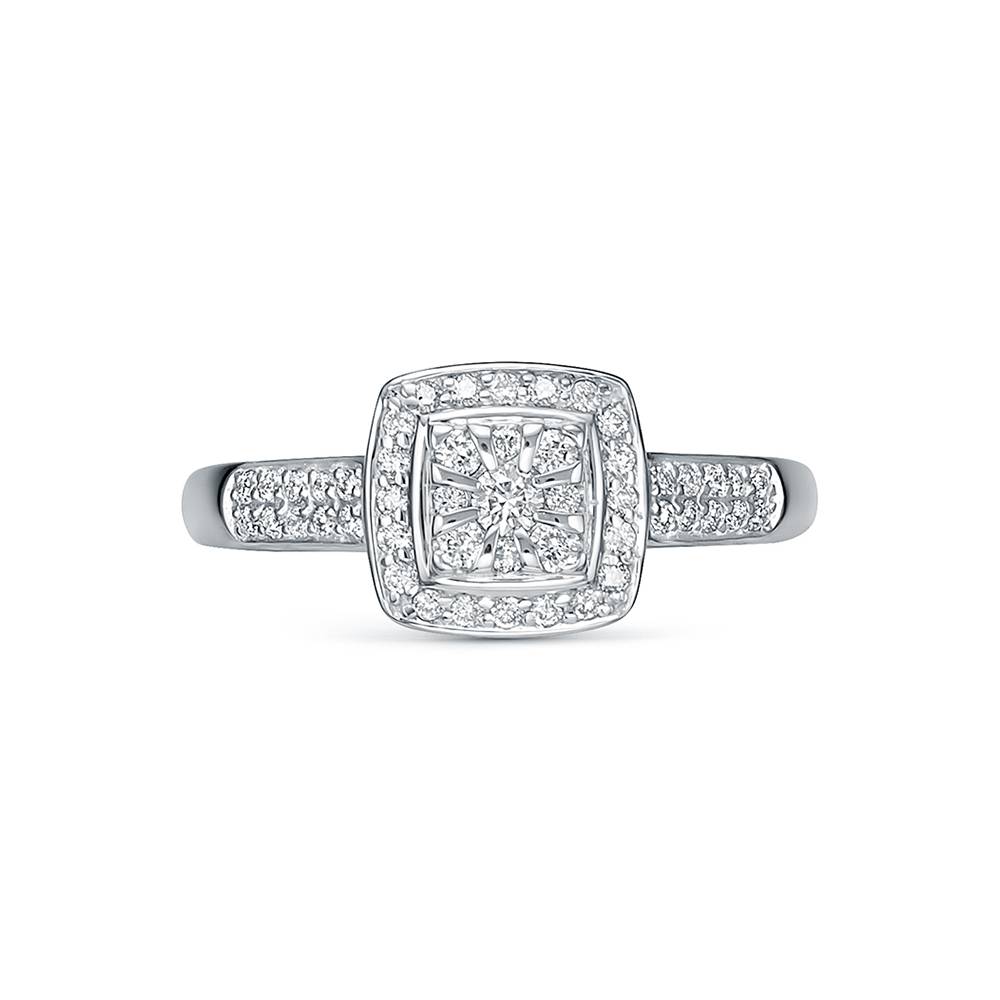 Кольцо из белого золота с бриллиантами (062958)