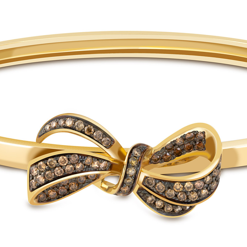 Браслет из жёлтого золота с коньячными бриллиантами (052901)