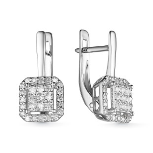 Серьги из белого золота с бриллиантами (055777)