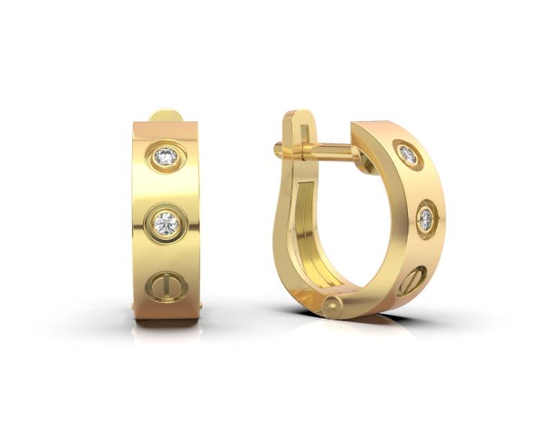 Серьги из жёлтого золота с бриллиантами (051158)