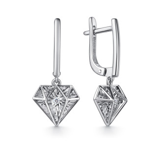 Серьги из белого золота с бриллиантами (063050)