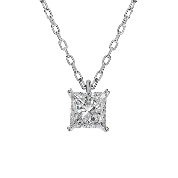 Колье из белого золота с бриллиантом (063392)