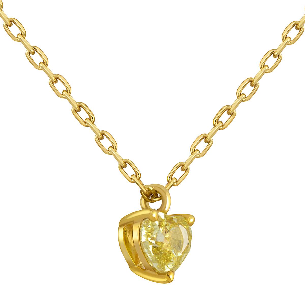 Колье из жёлтого золота с жёлтым бриллиантом Сердце (052097)
