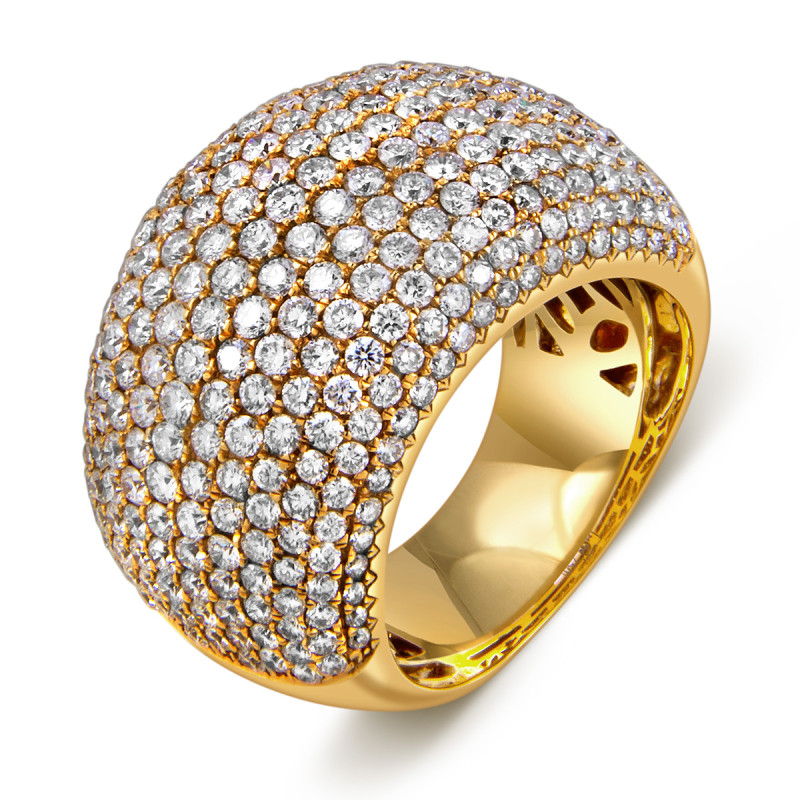 Кольцо из жёлтого золота с бриллиантами (049651)